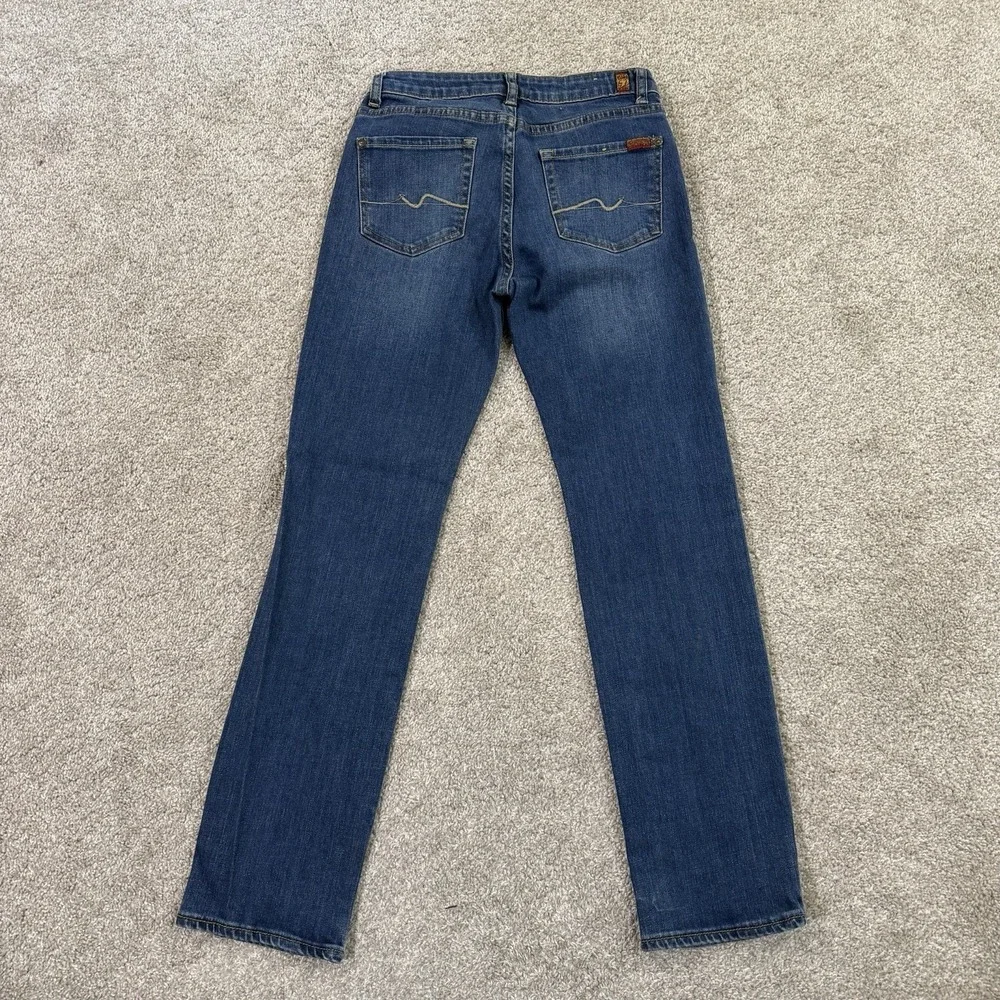 7 For All Mankind Slimmy Jeans Blue Womens 14 Stretch Slim Fit Premium Denim - Picture 7 of 8